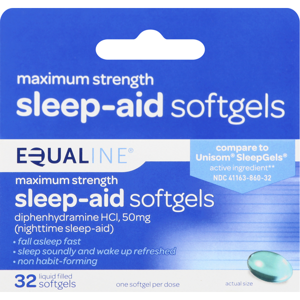 Muscles, Joints & Pain Relief Equaline Sleep-Aid, Maximum Strength, 50 mg, Softgels hero