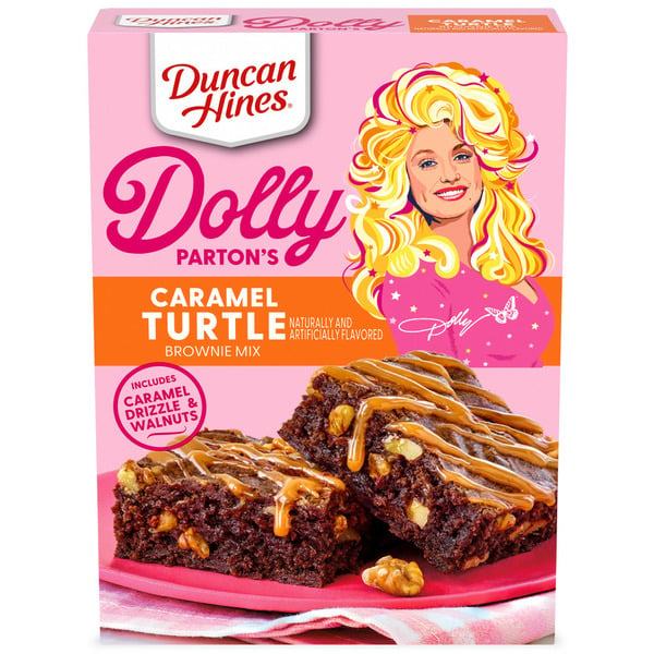 Duncan Hines Dolly Parton's Caramel Turtle Flavored Brownie Mix hero