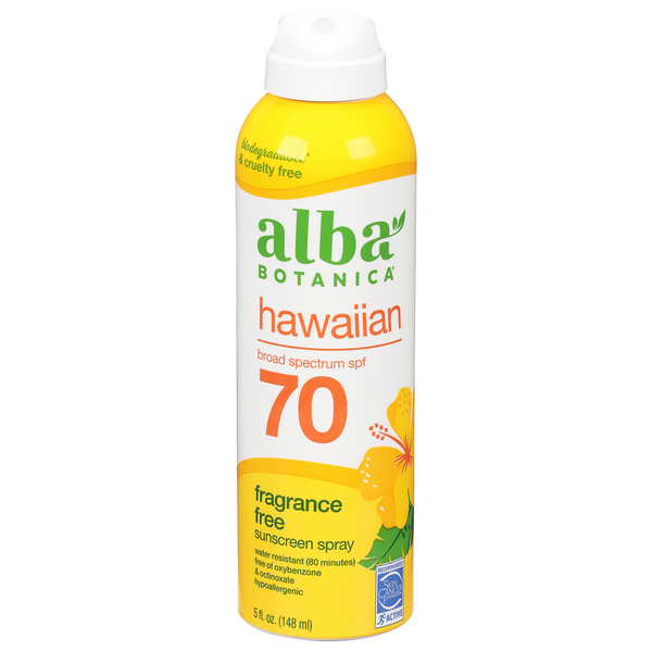 Body Lotions & Soap Alba Botanica Sunscreen Spray, Fragrance Free, Hawaiian, Broad Spectrum SPF 70 hero