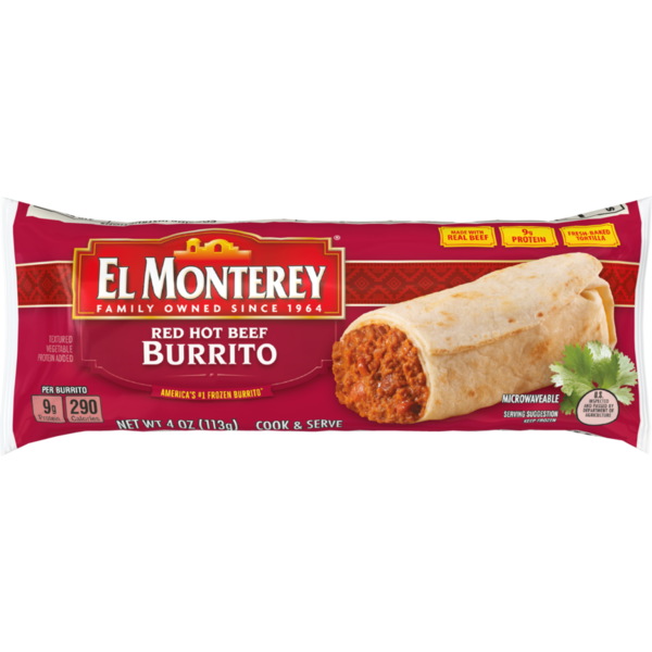 El Monterey Red Hot Beef Burrito, Single Serve hero