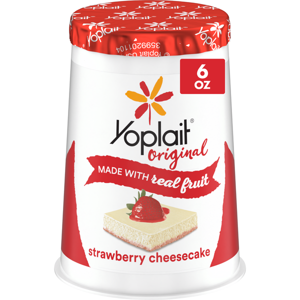 Yogurt Yoplait Original Low Fat Strawberry Cheesecake Yogurt Cup hero