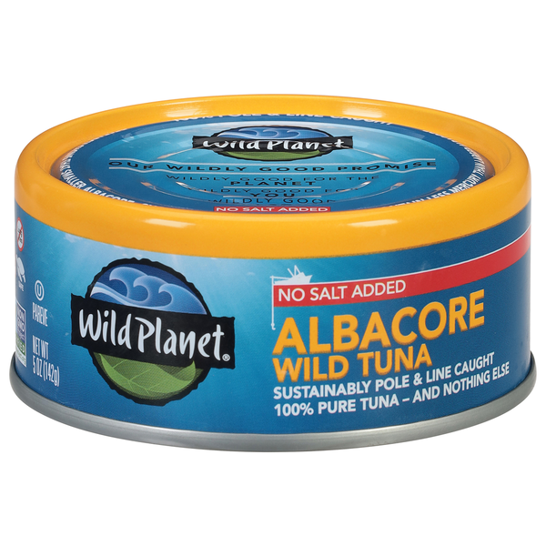 Canned Meat, Seafood & Beans Wild Planet Wild Tuna, No Salt Added, Albacore hero