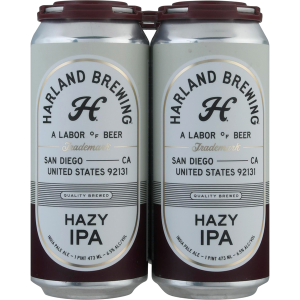 Beer Harland Brewing Beer, Hazy IPA, 4 Pack hero