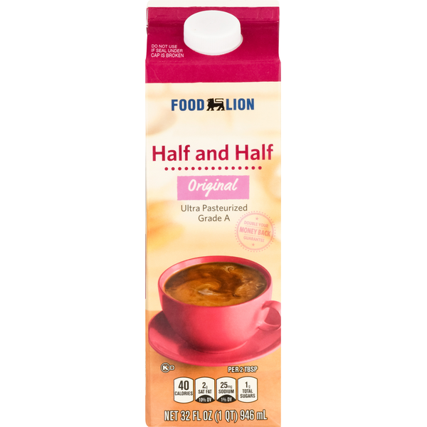 Cream Food Lion Milk, Half & Half, Ultra-Pasteurized, Original hero