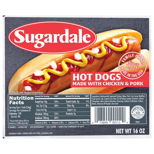 Hot Dogs, Bacon & Sausage Sugardale Hot Dogs hero