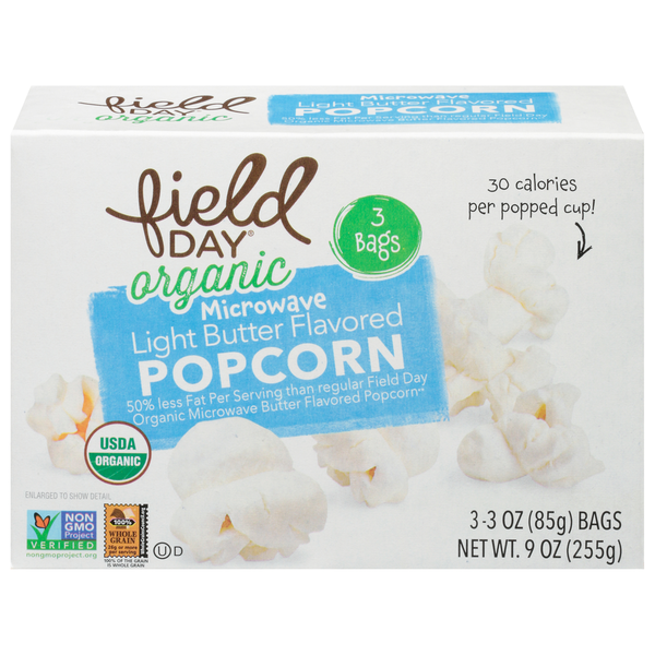 Popcorn & Jerky FIELD DAY Popcorn, Microwave, Light Butter Flavored hero