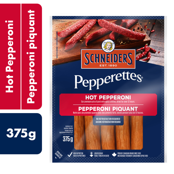 Tofu & Meat Alternatives Schneiders Pepperettes Sausage Sticks, Hot Pepperoni hero