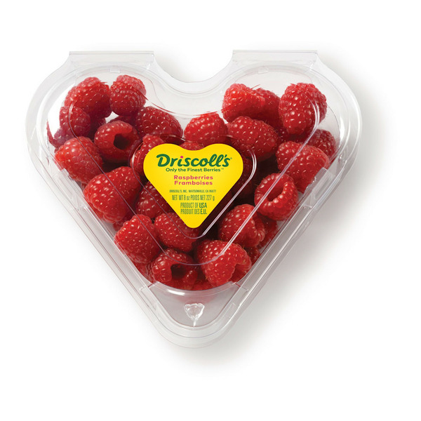 Fresh Vegetables Driscoll's Heart Shaped Raspberries hero