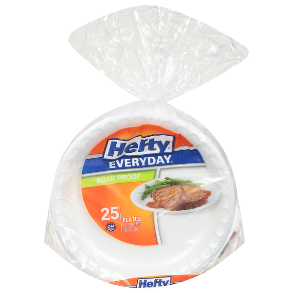 Plates, Bowls, Cups & Flatware Hefty Plates, Soak Proof, 10.25 Inches hero