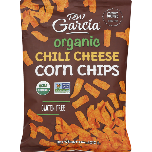 Chips & Pretzels RW Garcia Corn Chips, Organic, Chili Cheese hero