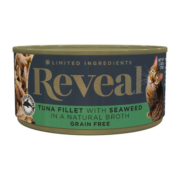 Cat Food & Care Reveal Natural Wet Cat Food Tuna with Seaweed in Broth hero