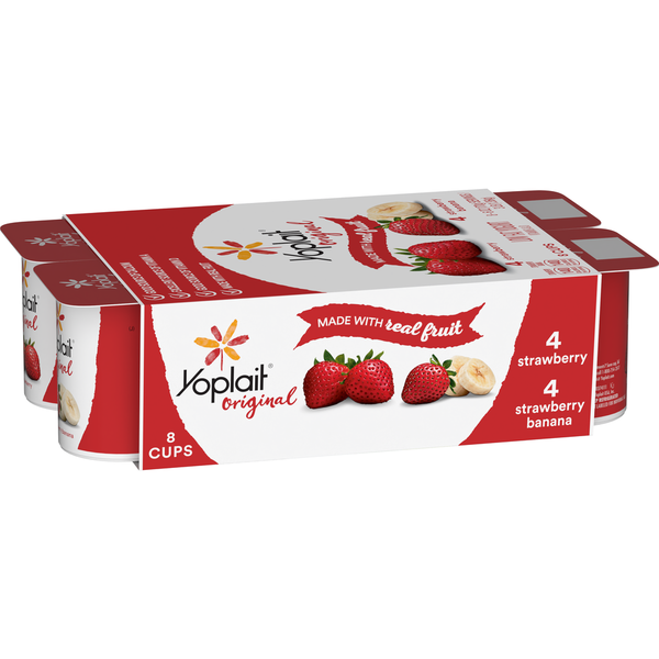 Yogurt Yoplait Original Strawberry And Banana Yogurt Cups hero