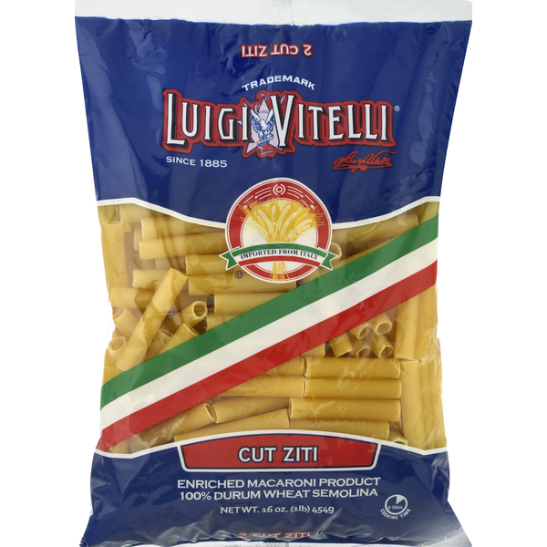 Dry Pasta Luigi Vitelli Pasta, Cut Ziti hero