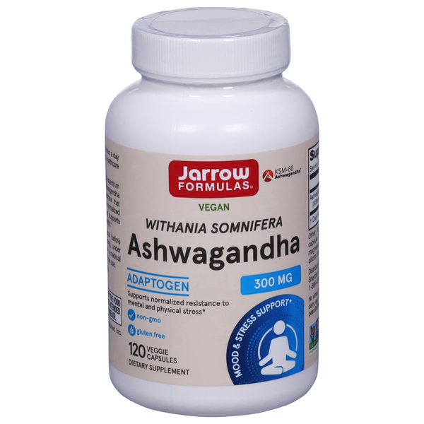 Vitamins & Supplements Jarrow Formulas Withania Somnifera Ashwagandha, Dietary Supplement Veggie Caps hero