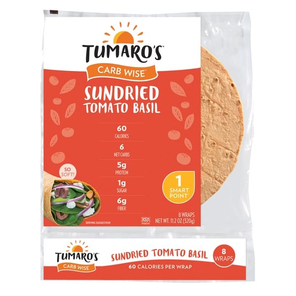 Tortillas & Flat Bread Tumaro's Sundried Tomato Basil Carb Wise Wraps hero