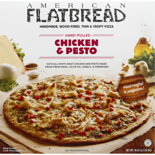 Frozen Pizza American Flatbread Pizza, Chicken & Pesto hero