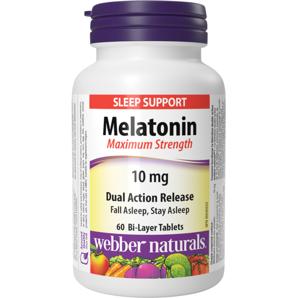 Vitamins & Supplements Webber Naturals Melatonin Maximum Strength Dual Action Release 10 Mg hero