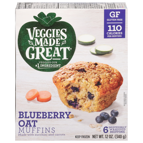 Frozen Vegan & Vegetarian Veggies Made Great Muffins, Blueberry Oat hero