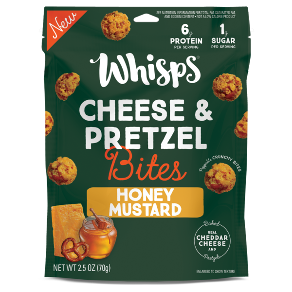 Chips & Pretzels Whisps, Cheese & Pretzel Bites Honey Mustard hero