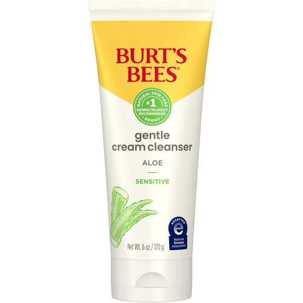 Face, Ear, Eye & Lip Care Burt's Bees Gentle Cream Cleanser with Aloe for Sensitive Skin, 98.9% Natural Origin hero