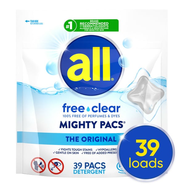 Laundry all Laundry Detergent Pacs, Free Clear for Sensitive Skin hero