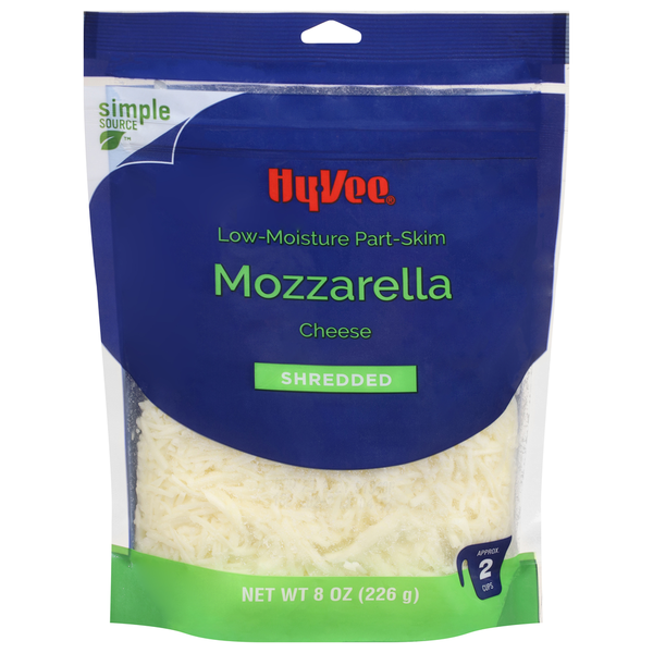 Specialty Cheeses Hy-Vee Cheese, Part-Skim, Mozzarella, Low-Moisture, Shredded hero