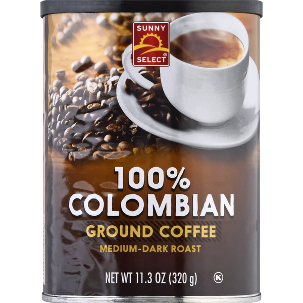 Sunny Select Coffee, Ground, Medium-Dark Roast, 100% Colombian hero