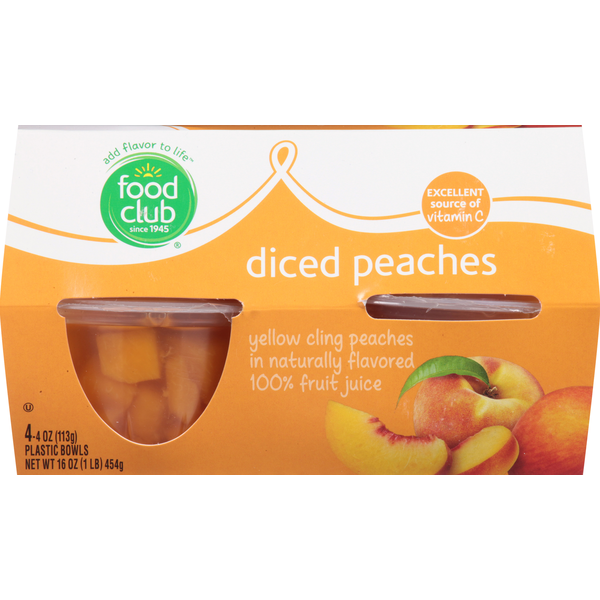 Juice & Nectars Food Club Peaches, Diced hero