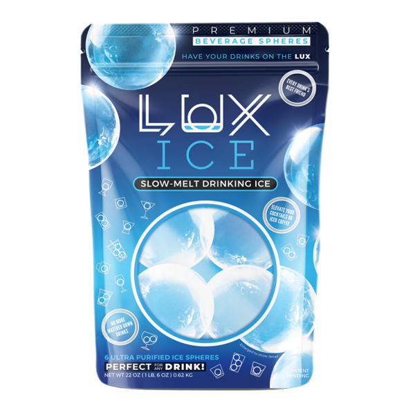 Ice Cream & Ice Lux Ice Crystal Clear Slow-Melt Cocktail Spheres, Resealable Bag hero