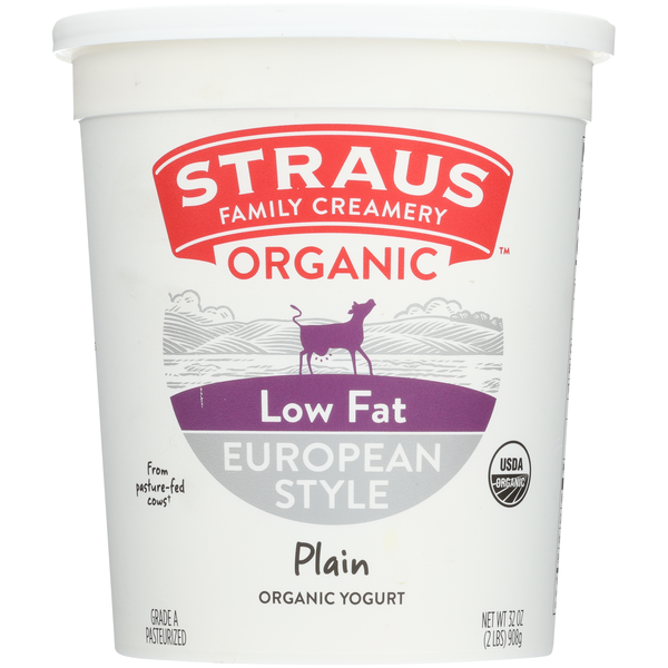 Yogurt Straus Family Creamery  Organic Low Fat European Style Plain Yogurt hero