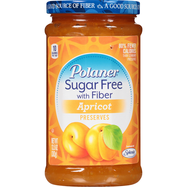 Spreads Polaner Preserves, Sugar Free with Fiber, Apricot hero