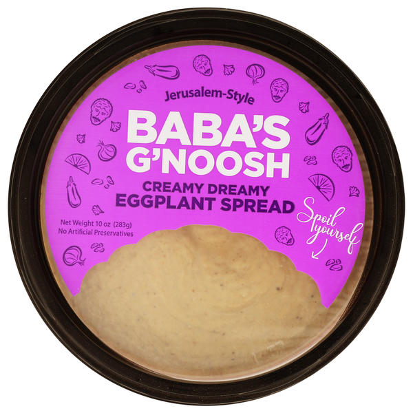 Baba's Creamy Roasted Eggplant Spread Blended With Garlic And Lemon. hero