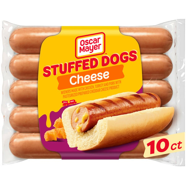 Hot Dogs, Bacon & Cold Sausage Oscar Mayer Stuffed Cheese Hot Dogs hero