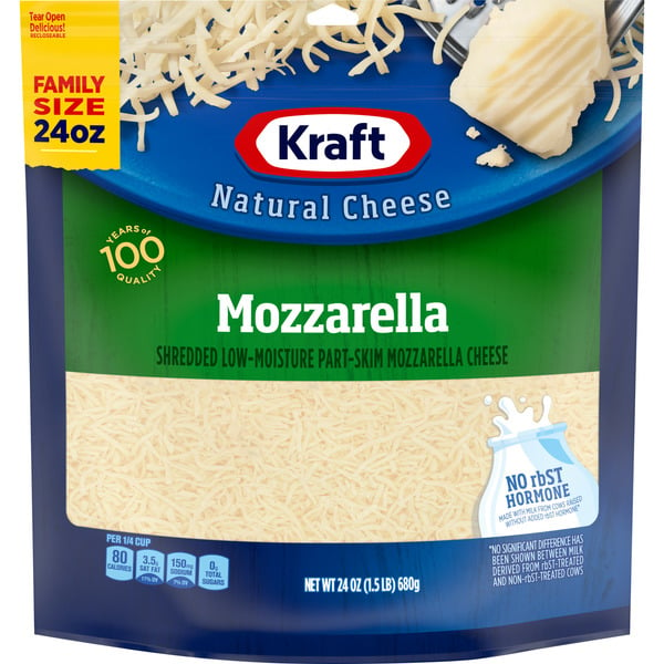 Packaged Cheese Kraft Shredded Mozzarella Cheese hero