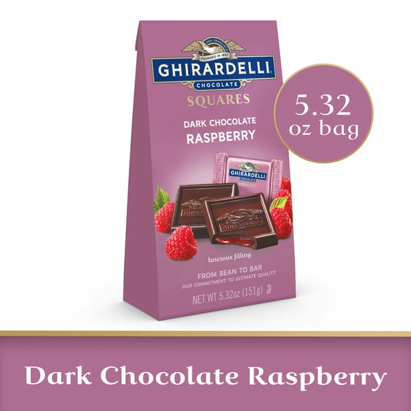 Candy & Chocolate Ghirardelli Dark Chocolate Raspberry Squares hero