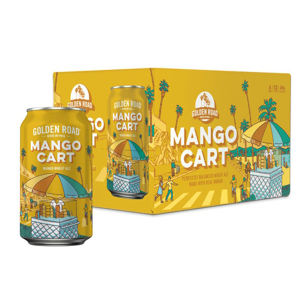 Ale Golden Road Brewing Mango Cart Wheat Ale Craft Beer Cans hero