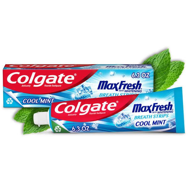 Oral Care Colgate Whitening Toothpaste With Mini Breath Strips, Cool Mint hero