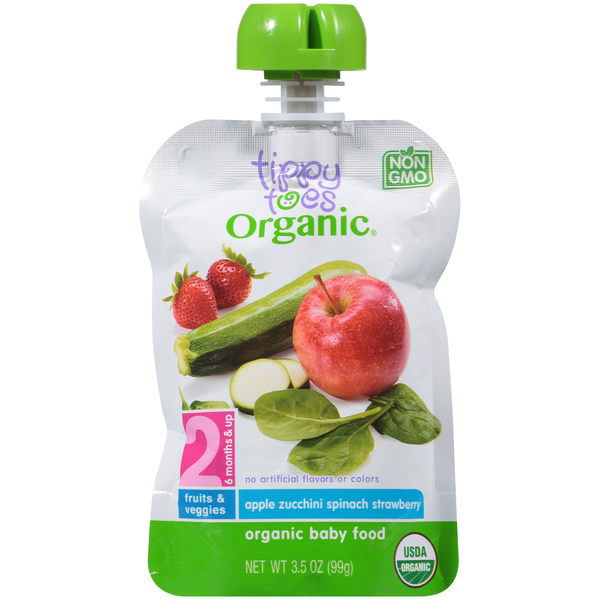 Baby Food & Formula Tippy Toes Apple Zucchini Spinach Strawberry Organic Baby Food hero