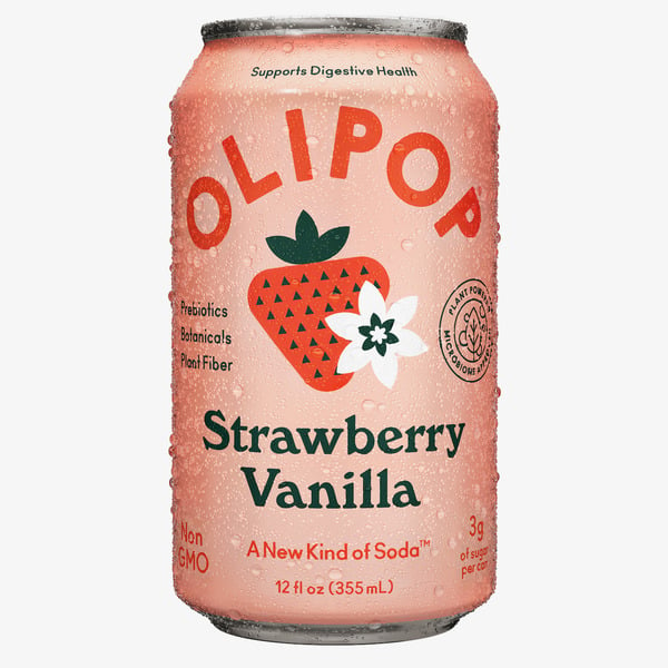 Refrigerated OLIPOP Prebiotic Soda, Strawberry Vanilla hero