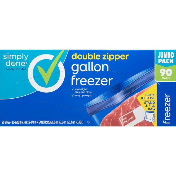 Food Storage Simply Done Double Zipper Freezer Bags hero