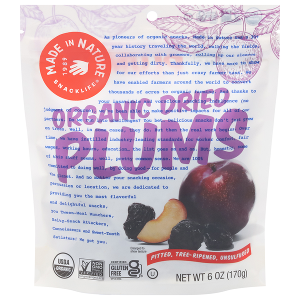 Nuts, Seeds & Dried Fruit Made In Nature Plums, Organic, Dried hero