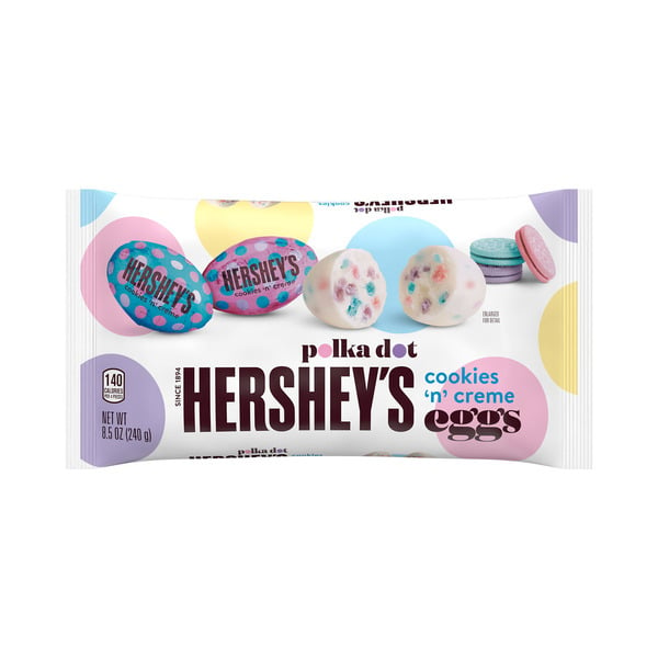 Candy & Chocolate Hershey's Cookies 'n' Creme Polka Dot Eggs, Easter Candy Bag, 8.5 oz hero