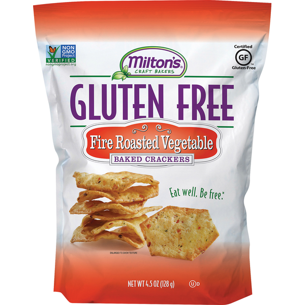 Crackers Milton's Baked Crackers, Gluten Free, Fire Roasted Vegetable hero