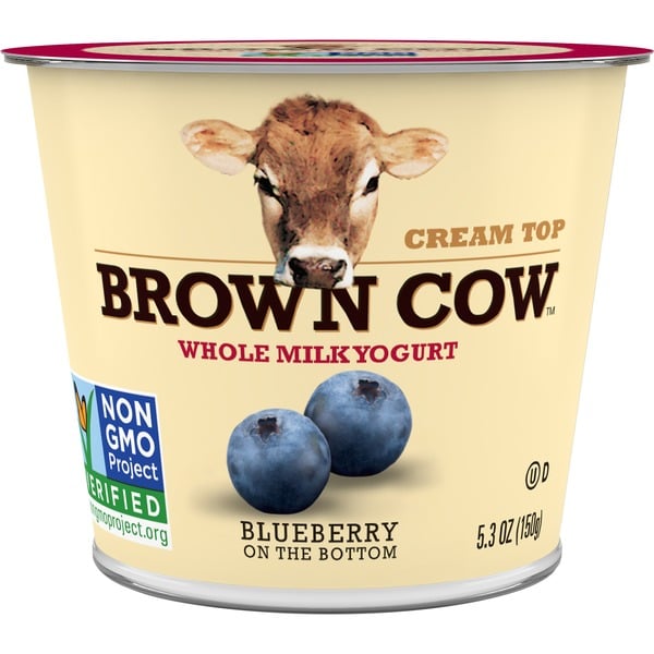 Yogurt Brown Cow® Cream Top Whole Milk YogurtBlueberry On Bottom hero