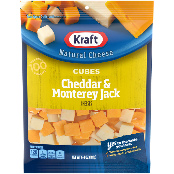 Packaged Cheese Kraft Cheddar & Monterey Jack Cheese Cubes hero