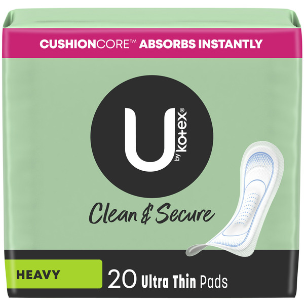 Feminine Care Kotex Clean & Secure Ultra Thin Pads, Heavy Absorbency hero