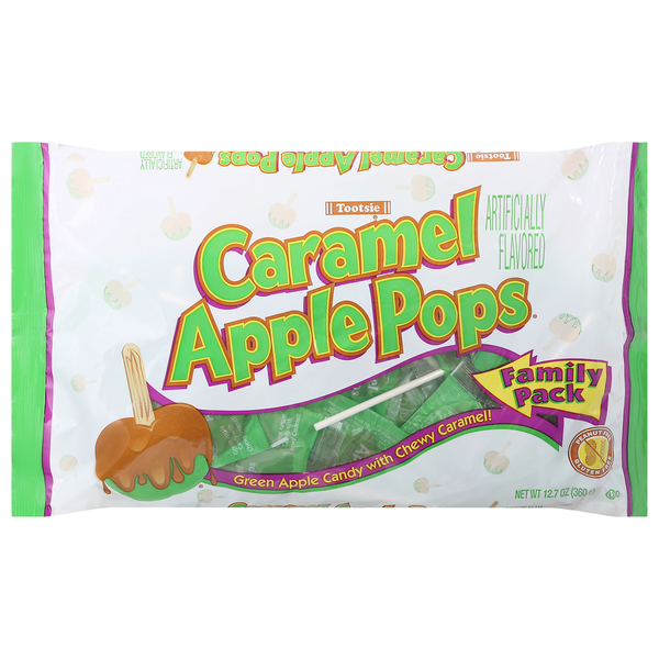 Candy & Chocolate Tootsie Pops Candy, Caramel Apple Pops, Family Pack hero