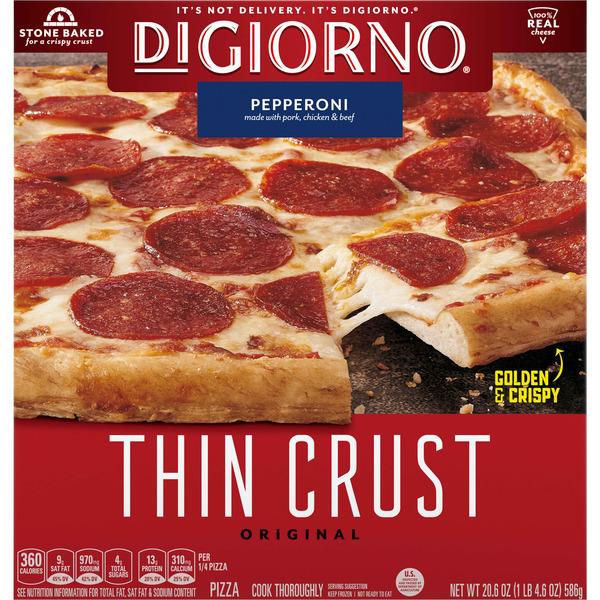 Frozen Pizza DiGiorno Classic Thin Crust Pepperoni hero