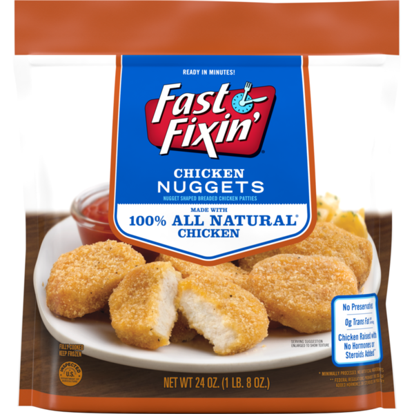 Frozen Meat & Seafood Fast Fixin Chicken Breast Nuggets, 24 oz (Frozen) hero