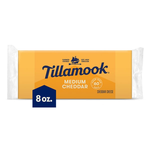 Packaged Cheese Tillamook Kosher Medium Cheddar Cheese Block hero